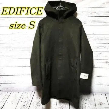 EDIFICE SUPER140s 비버 후드 코트 카키 S