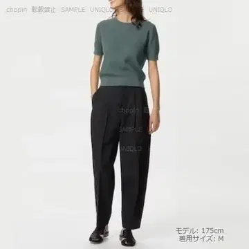 린넨 블렌드 배럴 레그 팬츠 BLACK UNIQLO