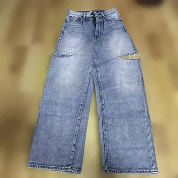 MOUSSY 와이드 레그 데님 라이트 블루