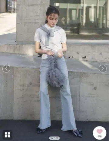 스니델 지속 가능한 스트레치 플레어 데님 팬츠 LBL
