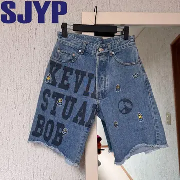 SJYP 미니언 콜라보 데님 반바지 S 100% 코튼