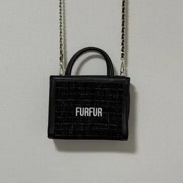 FURFUR 블랙 핸드백 트위드 숄더백