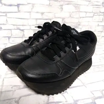 FILA 스니커즈 올블랙 WFW22042 23cm FILA 두꺼운 밑창