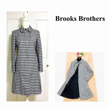 Brooks Brothers 깅엄 체크 롱 코트 0