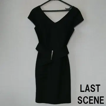 LAST SCENE(라스트 씬) V넥 타이트 원피스 블랙