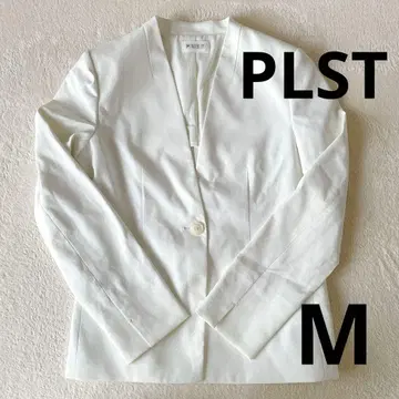 PLST 화이트 노카라 자켓 M 사이즈 자켓