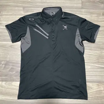 Oakley 오클리 반팔 골프웨어 셔츠 남성용 L 사이즈 블랙