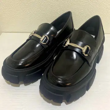STEVE MADDEN 실버 비트 로퍼 통굽 블랙 22.5