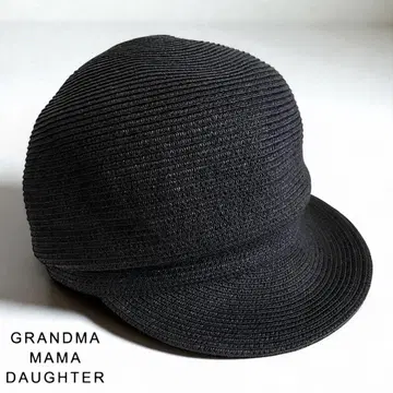 극품 GRANDMA MAMA DAUGHTER 종이 브레이드 모자 블랙