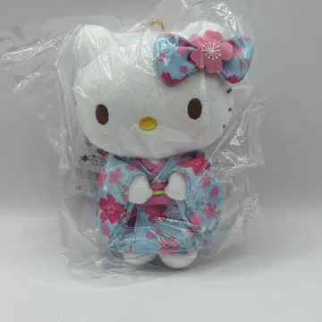 헬로키티 벚꽃 기모노 시리즈 마스코트 스카이블루 봉제 인형