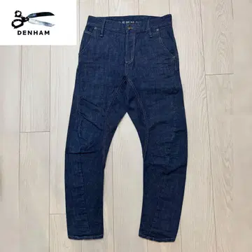 미품 DENHAM 슬림 핏 다크 블루 데님