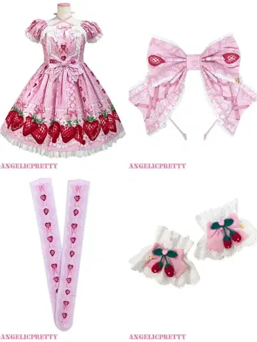 Angelic Pretty Decoration Strawberry 세트