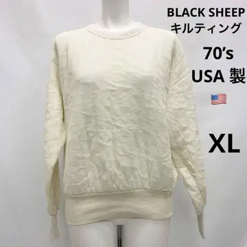 70년대 USA 제작 BLACK SHEEP 퀼팅 무지 트레이닝복