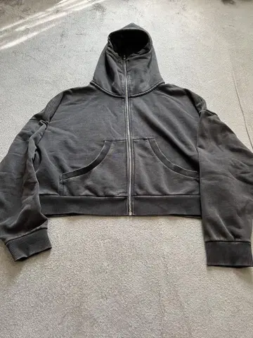 Entire Studios ZIP HOODIE WASHED BLACK