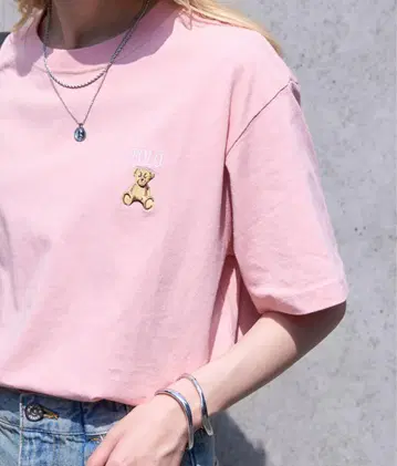[POLO] 원포인트 베어 핑크 티셔츠 S 사이즈