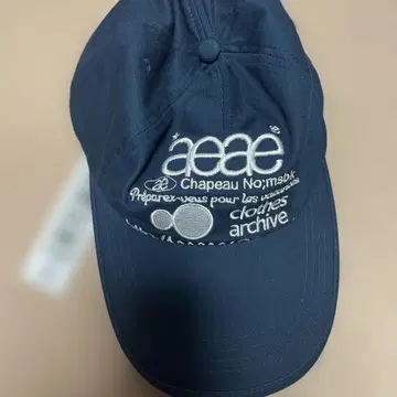 네이비 자수 로고 야구 모자