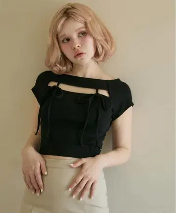 andmary Bebe 리본 tops
