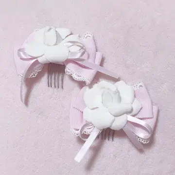 BABY 로즈 리본 빗 핑크