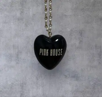PINKHOUSE 핑크하우스 하트 목걸이 펄 블랙 목걸이