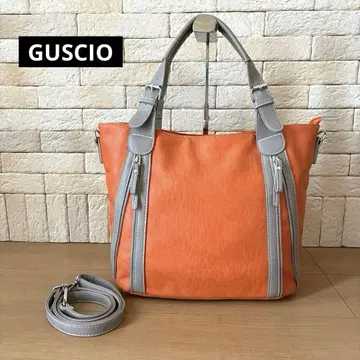 GUSCIO 토트백 더블 스티치 지퍼 2way 숄더