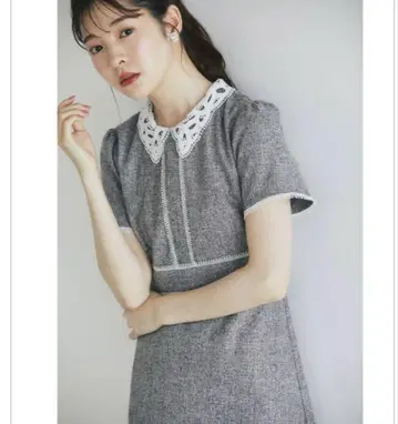 tocco 2WAY 레이스 카라 배색 썸머 트위드 원피스 완판