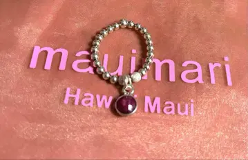 mauimari 실버 반지 루비 스톤