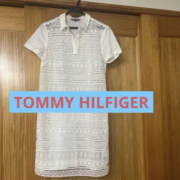TOMMY HILFIGER 레이스 원피스 반팔 화이트