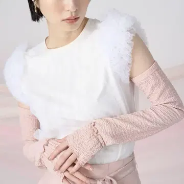 셀포드 튤 슬리브 레이어드 티셔츠