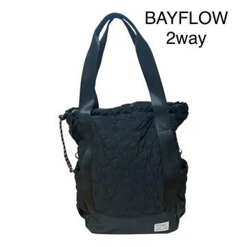 BAYFLOW 2way 토트백 백팩 별 퀼팅 블랙