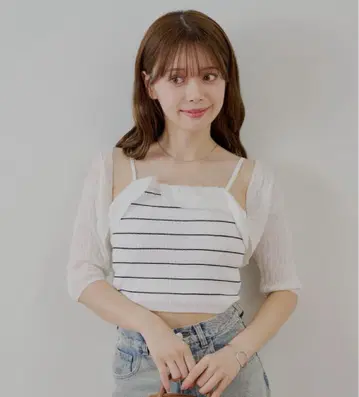 Chico 옷깃 베어 + 시어 가디건 세트