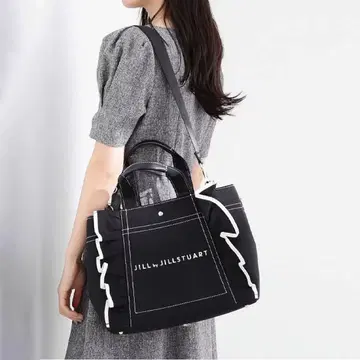 JILL BY JILLSTUART 프릴 토트백 블랙 숄더 대