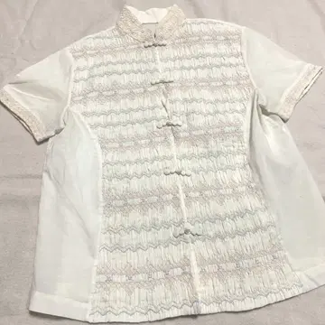 파스텔 자수 차이나 블라우스 잔꽃 구제 used 로키에