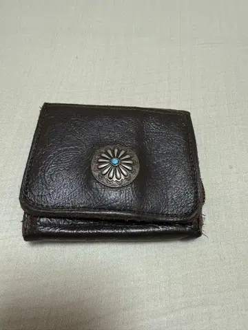 가죽 접이식 지갑 다크 브라운
