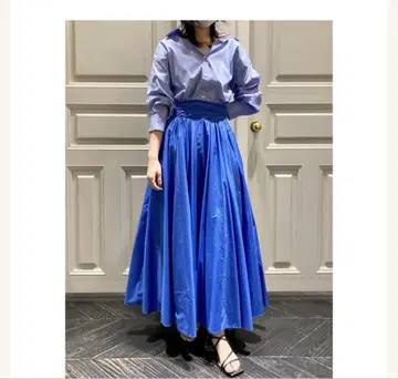 FRAY ID 개더 플레어 스커트