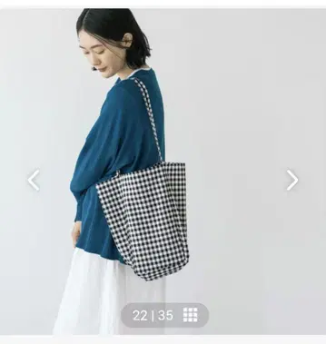 모르밀스 체크 무늬 토트백