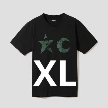 XL 새상품 그라니프 마쓰모토 타이요 별과 달 T셔츠 블랙 핑퐁