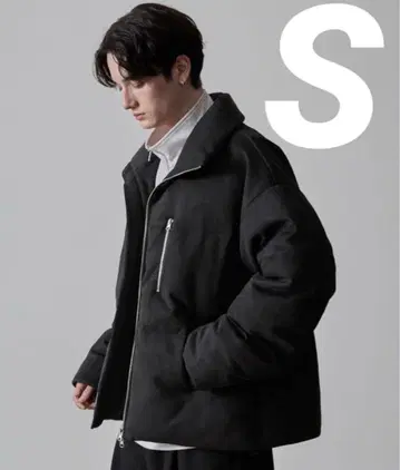 CLEL 볼륨 하이넥 숏 에코 다운 자켓 블랙 S