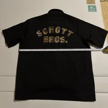 SCHOTT 반팔 워크 셔츠 블랙