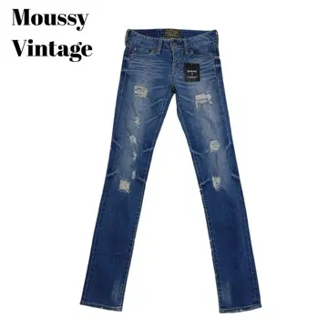 새상품 Moussy Vintage (23) y2k 데미지 데님 스트레치