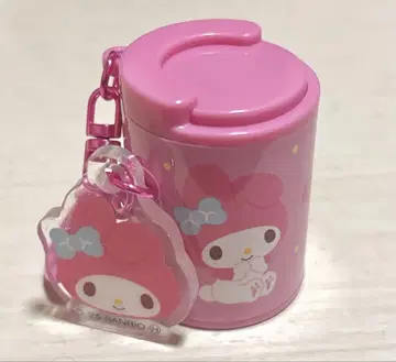마이멜로디 캔 모양 키링 핑크 코인 실린더