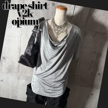 drape short sleeve shirt silver y2k