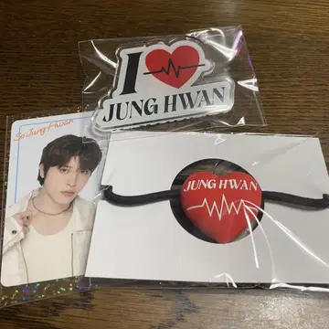 treasure 정환 팝업 아크릴 배지 머리끈 세트