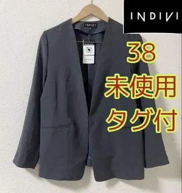 미사용 택 포함 [INDIVI] 사이즈 38 접촉 냉감 노카라 자켓