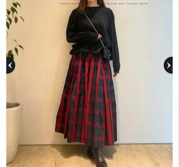 아르페쥬 스토리 메모리 턱 체크 스커트