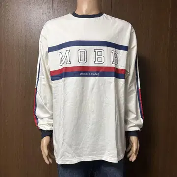 [구제 의류] MOBB BRAND 양면 프린트 긴팔 티셔츠 로고 프린트