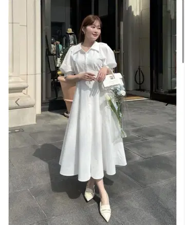 하립투 Vienna Volume Sleeve Shirt Dress
