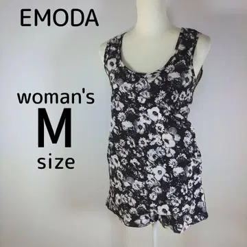 에모다 EMODA 여성 M 사이즈 셋업 블랙 민소매 꽃무늬