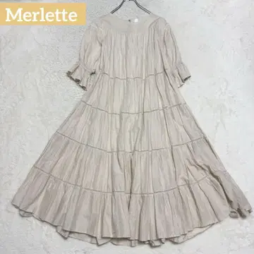 머렛 파라디스 티어드 원피스 퍼프 슬리브 샴페인 베이지