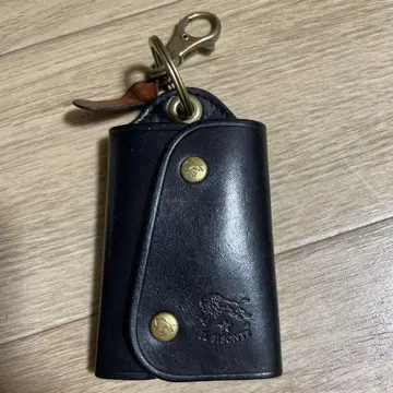IL BISONTE 블랙 가죽 키케이스