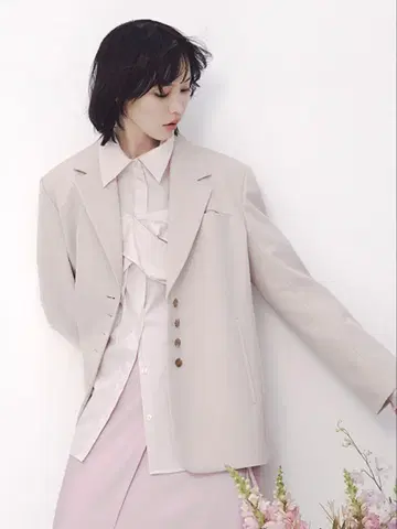 택 포함 새 상품 FRAY I.D 소프트 본딩 자켓 PNK